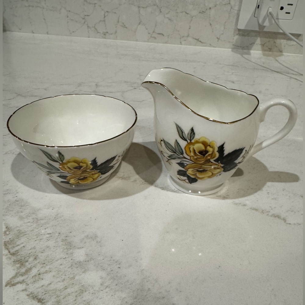 Vintage Mayfair Bone China creamer and sugar bowl set